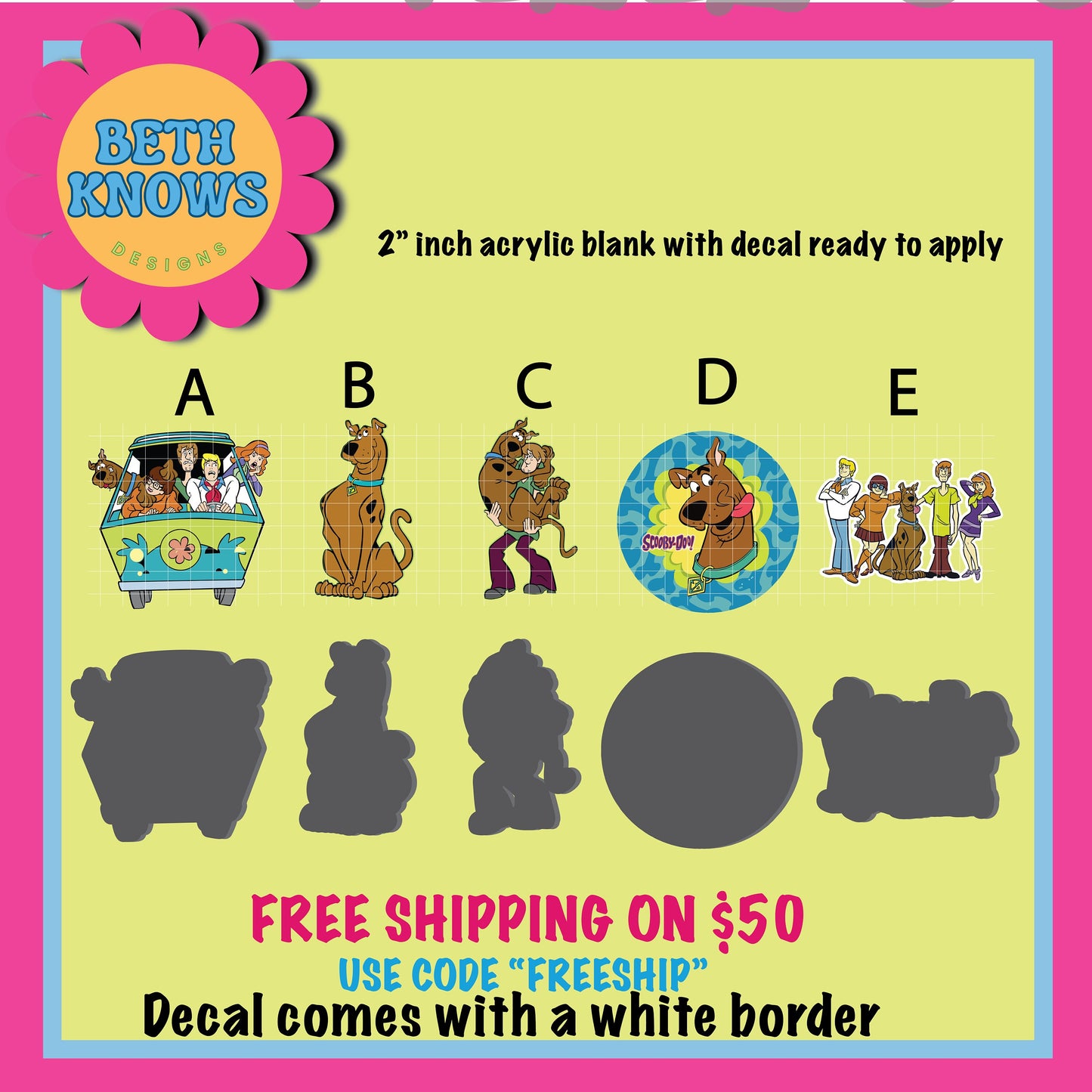 brown dog and friends acrylic blanks for badge reels