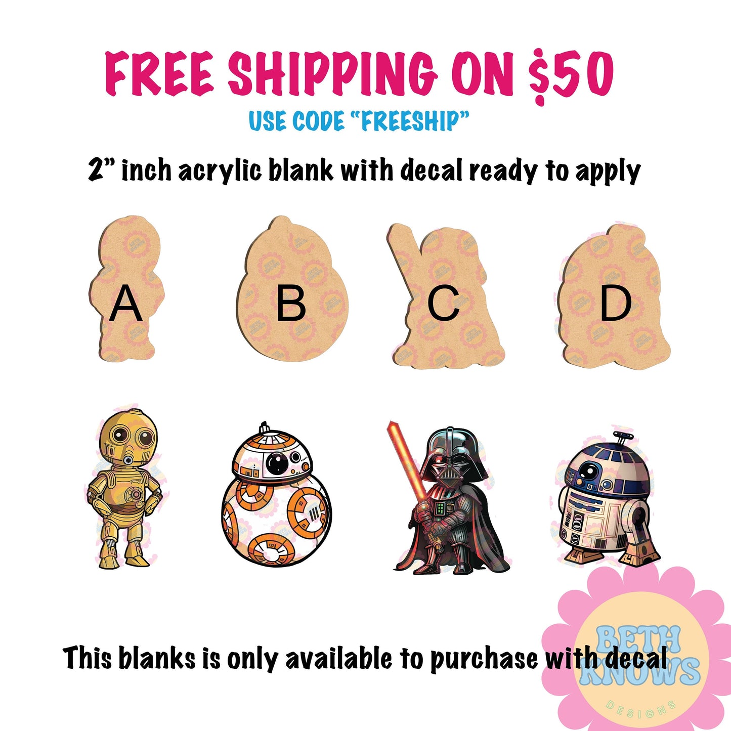 Star Wars Acrylic Blanks for badge reels