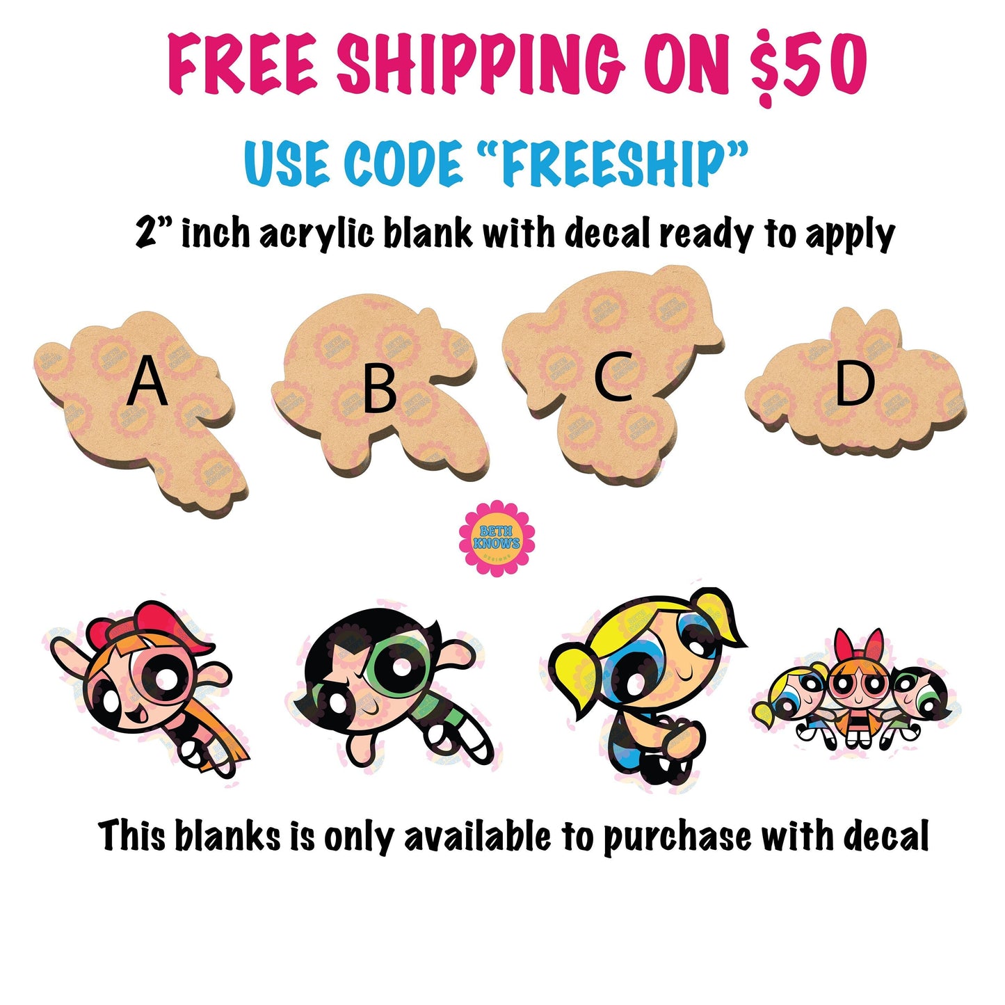 power puff girls Acrylic Blanks