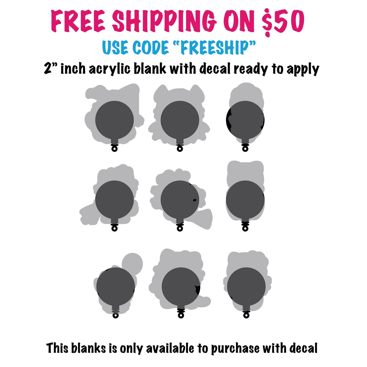 spooky kitty Acrylic Blanks for badge reels