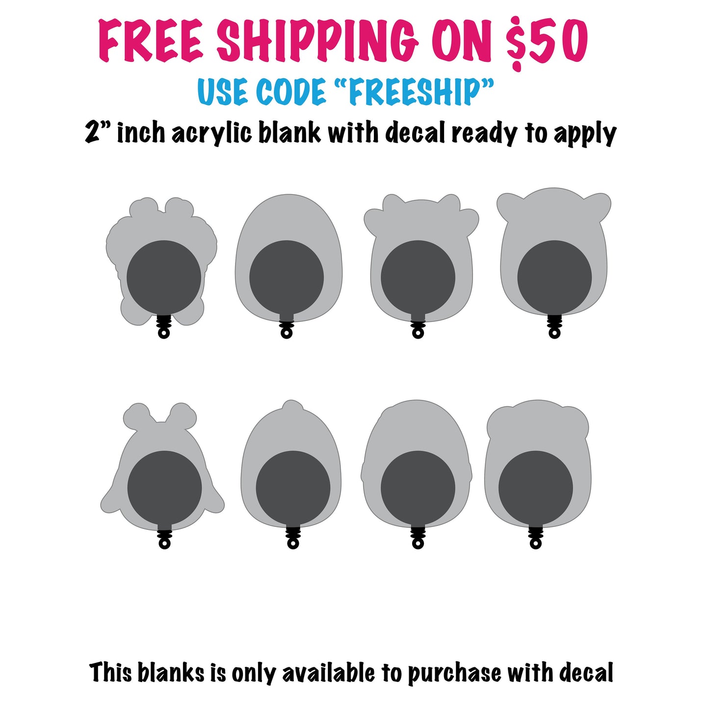 Squishy mallows Acrylic Blanks for badge reels