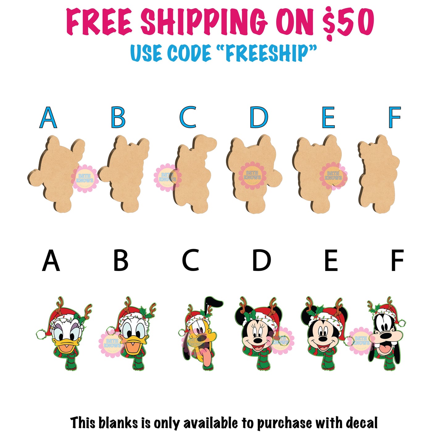 xmas raindeer friends Acrylic Blanks for badge reels