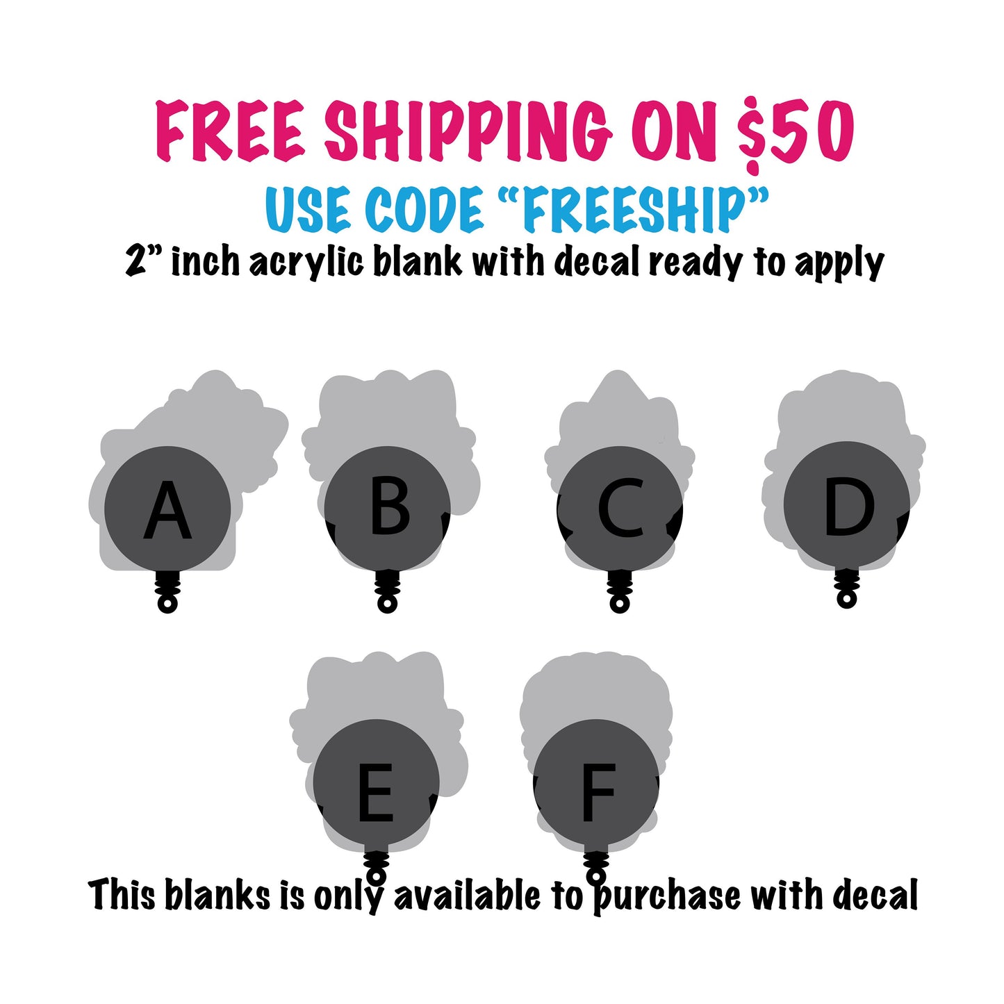 hk random Acrylic Blanks for badge reels