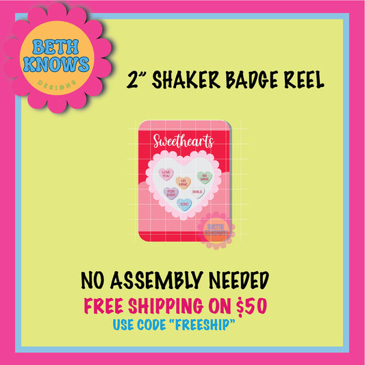 sweet hearts box shaker piece bundle of 3 for badge reel