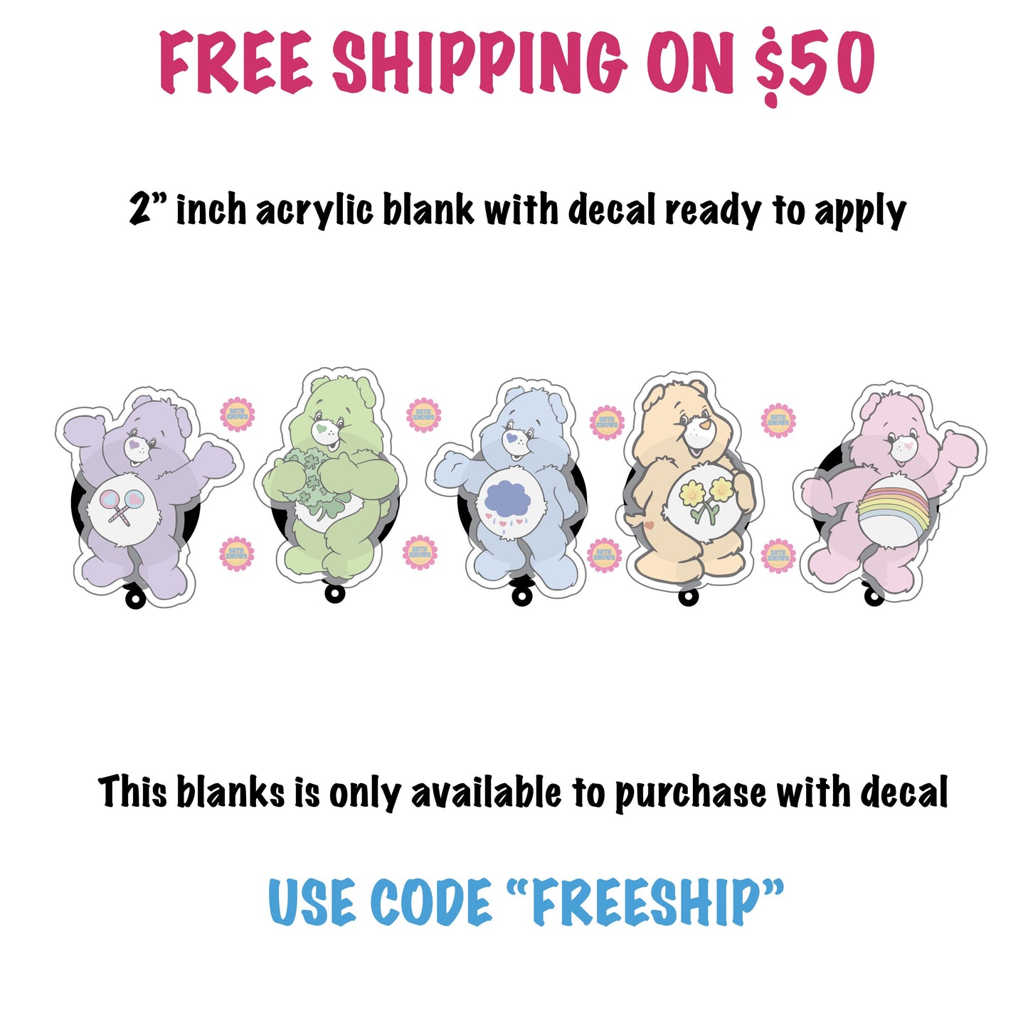 Cute Bears Acrylic blanks with decal