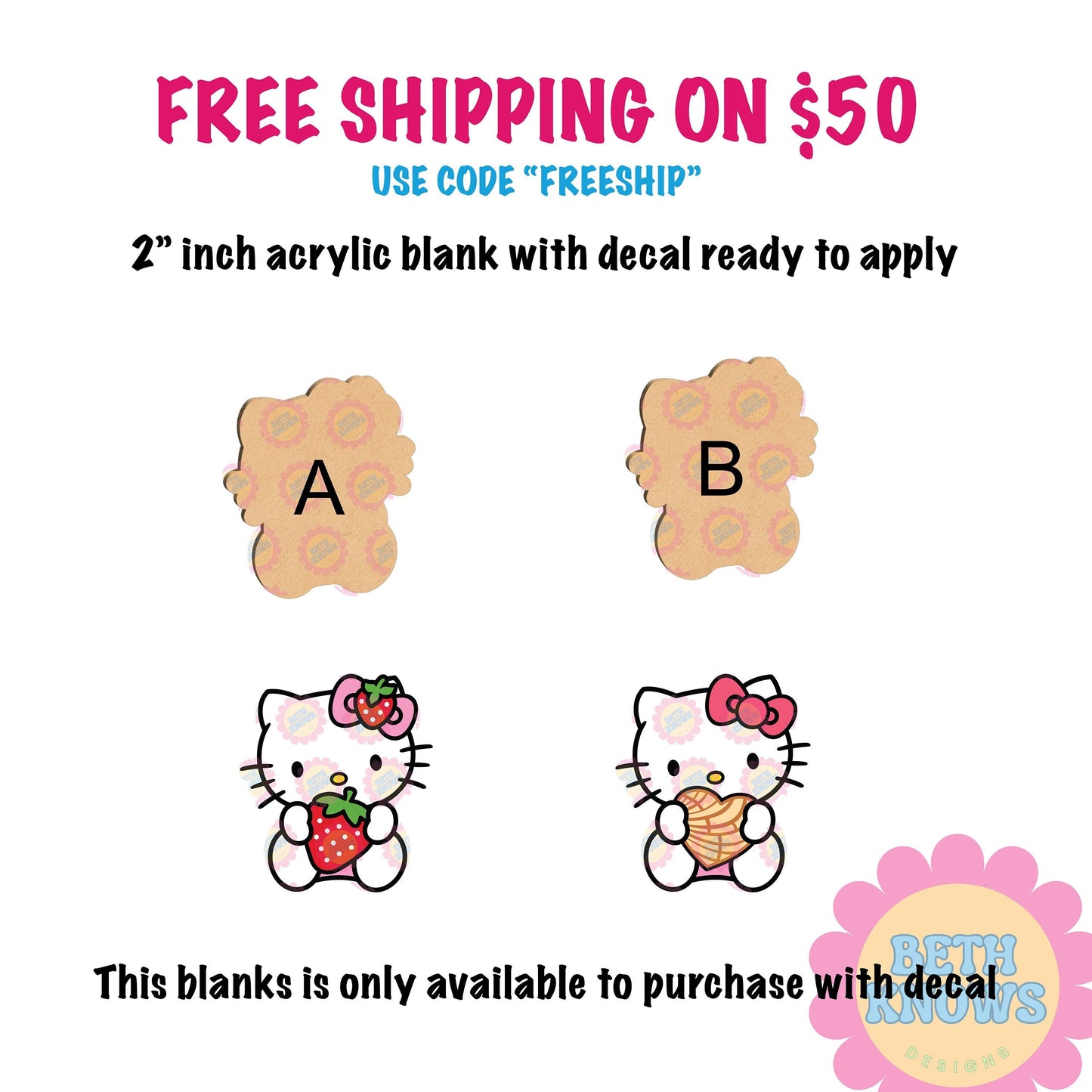 Hello kitty Acrylic Blanks