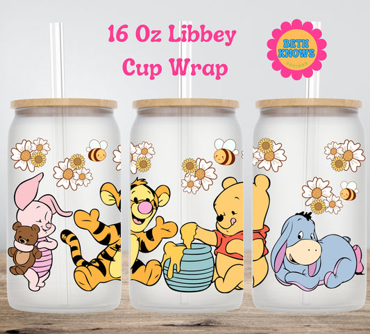 Winnie 16 oz Libbey cup wrap only