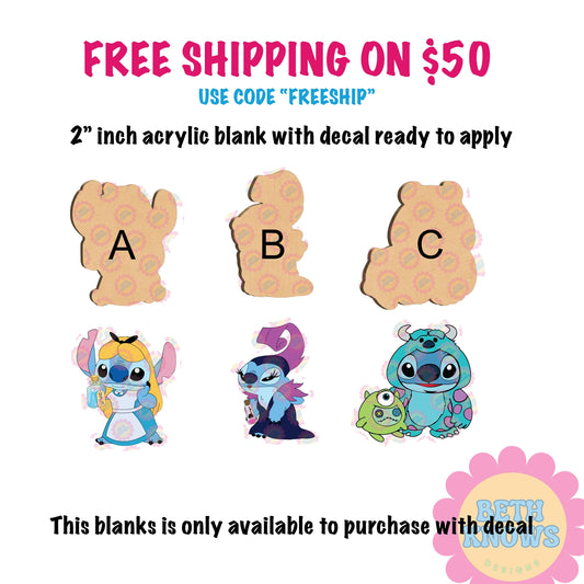 Yzma,alice sully stitch  Acrylic blank for badge reel,Acrylic shapes